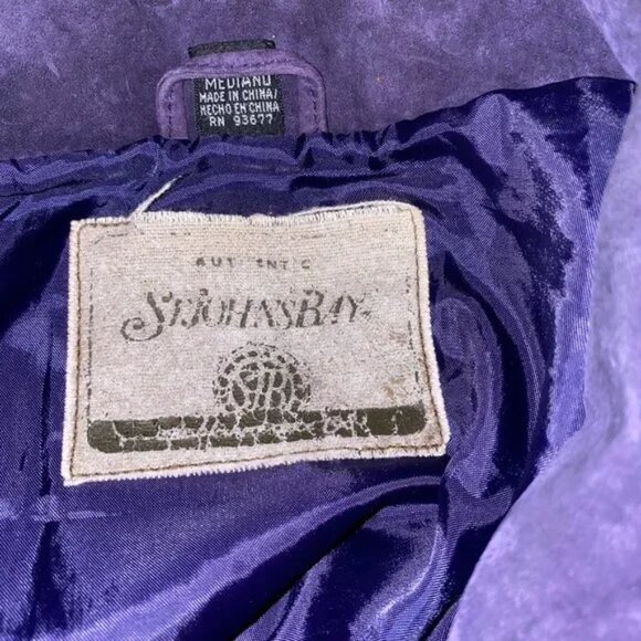 Vintage Purple Suede Coat St. John's Bay Medium EUC - Picture 4 of 4